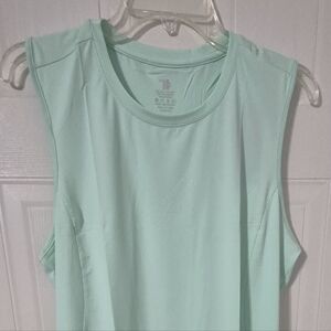 TBMPOY Womens Workout Tank Top L High Crew Neck Racerback Lightweight Muscle Dry